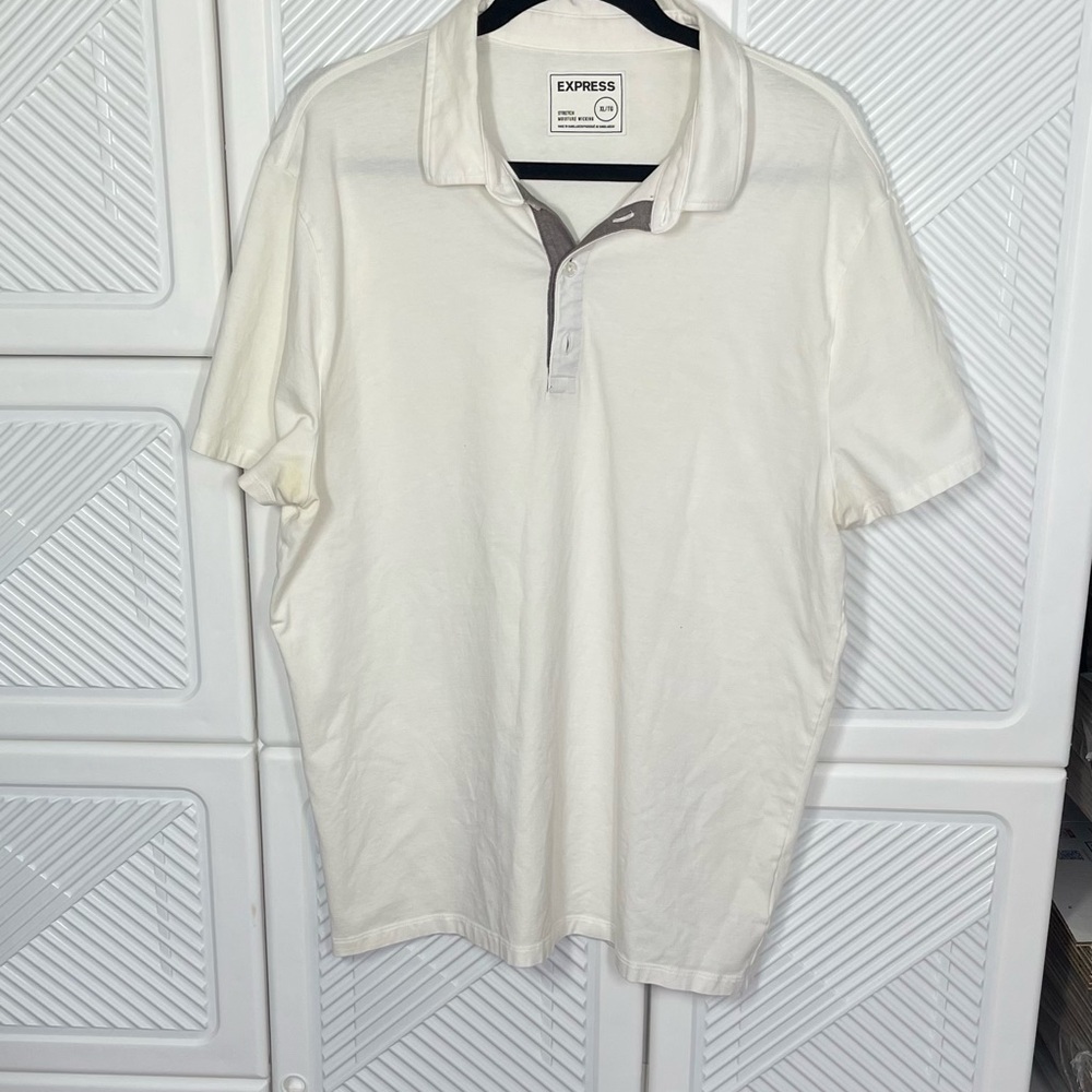 Express Men's White Polo Shirt